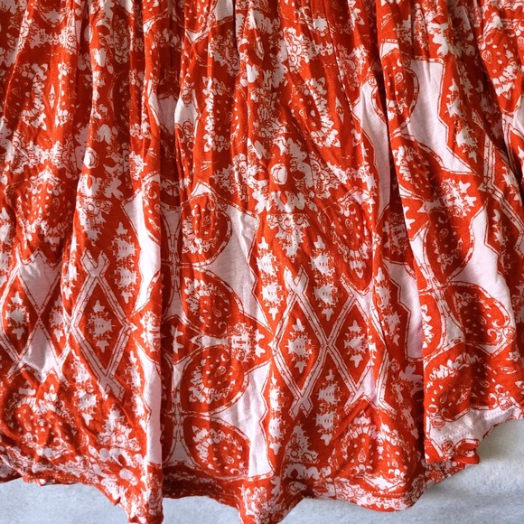 New Free People Mimi Halter Tunic Top Orange Floral Women Small Lavender Combo S - Picture 3 of 14